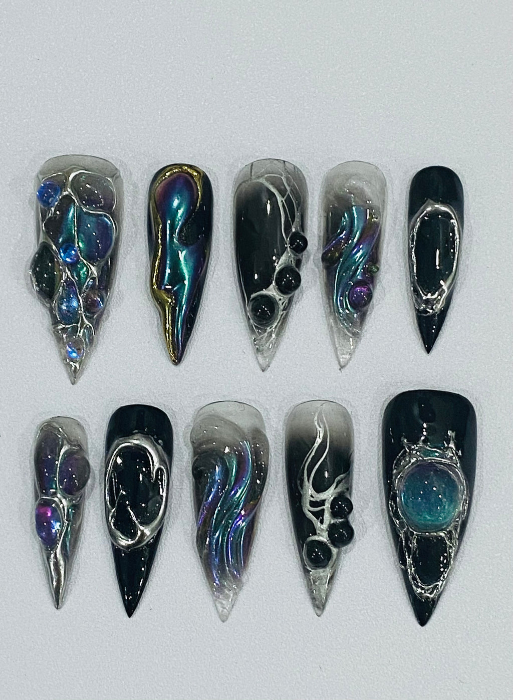 CYBER GALAXY DRIP - Y2K METAL FRAME NAIL SET