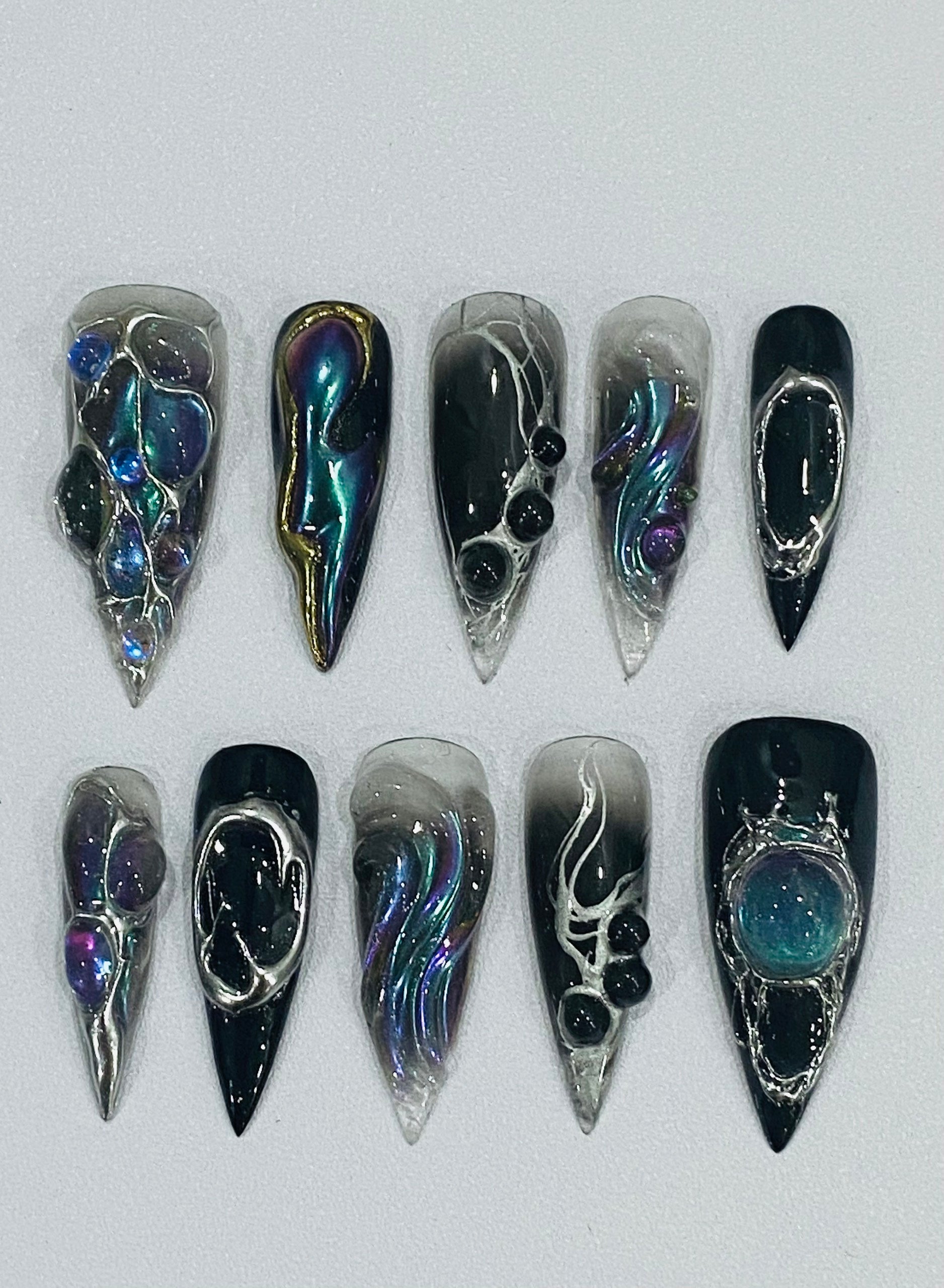 CYBER GALAXY DRIP - Y2K METAL FRAME NAIL SET
