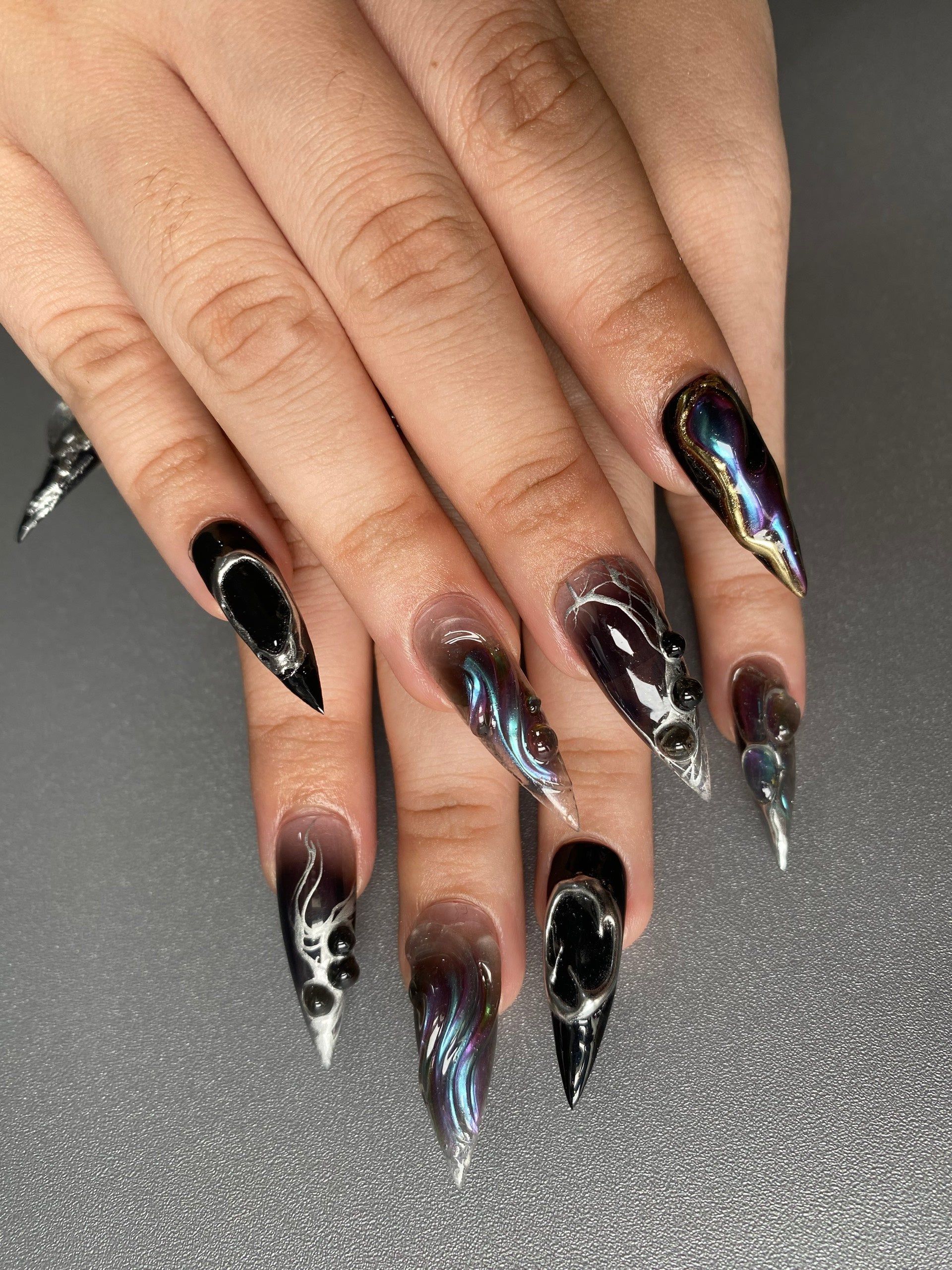 CYBER GALAXY DRIP - Y2K METAL FRAME NAIL SET