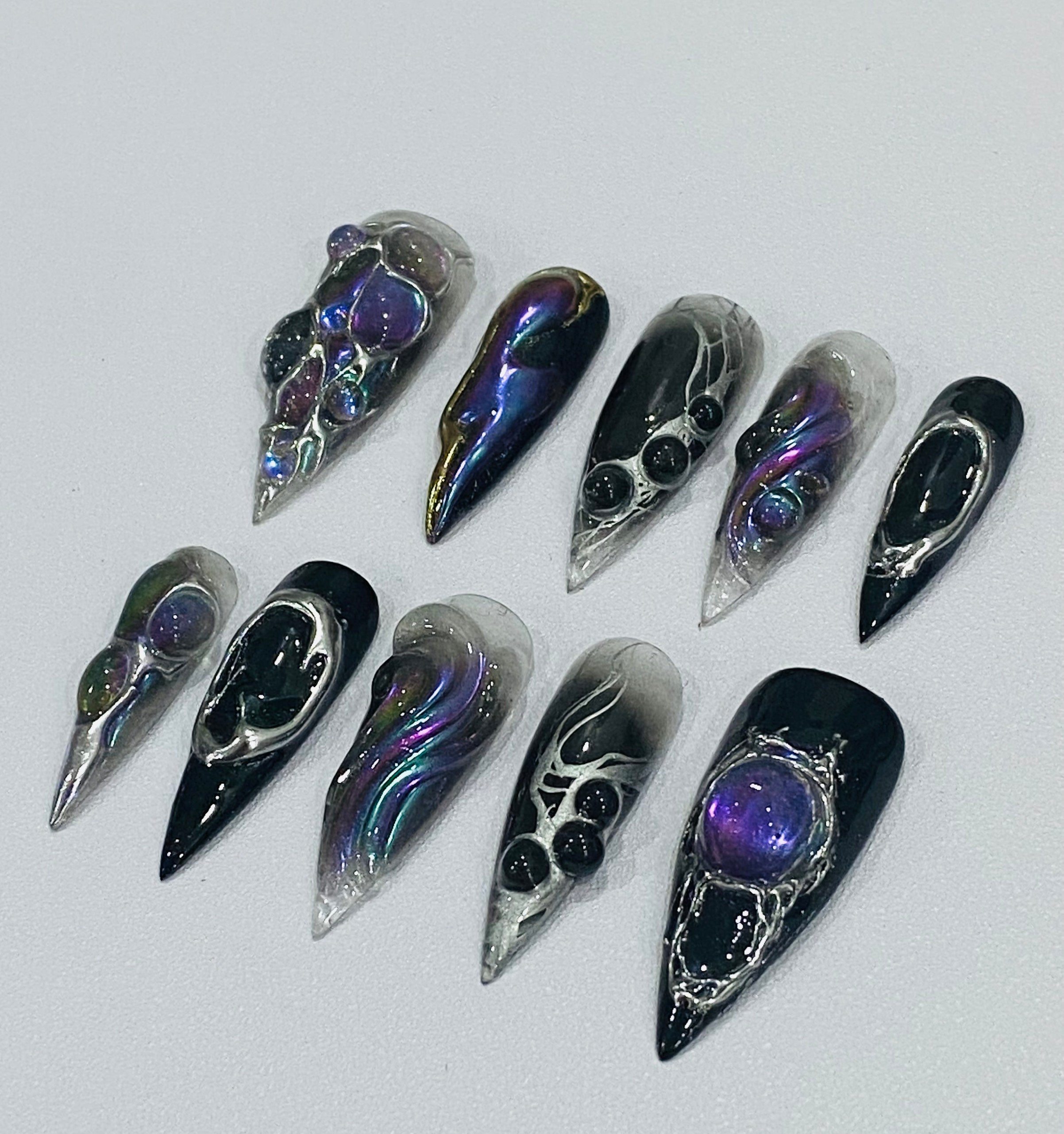 CYBER GALAXY DRIP - Y2K METAL FRAME NAIL SET