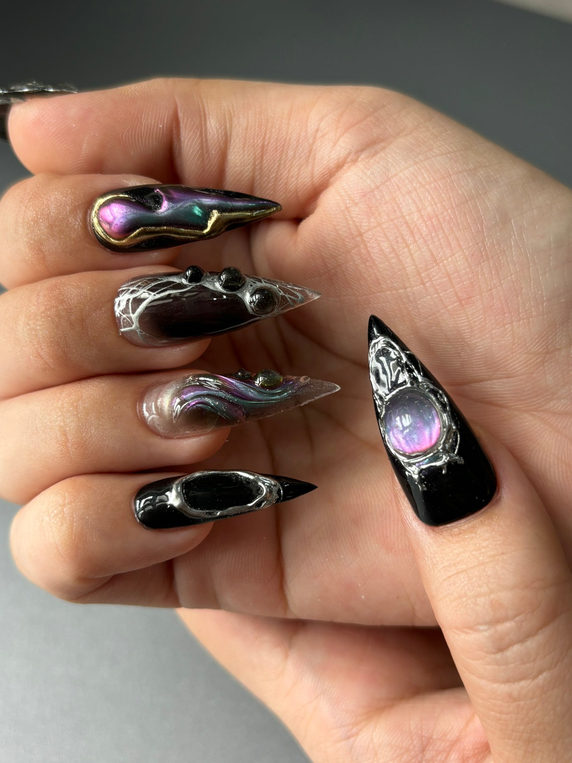 CYBER GALAXY DRIP - Y2K METAL FRAME NAIL SET