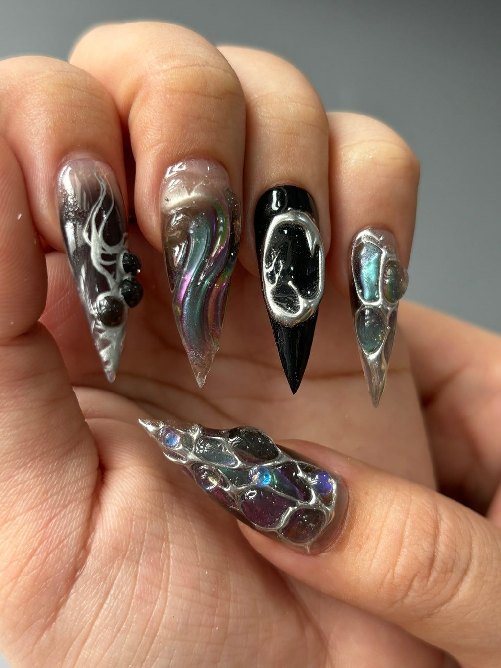 CYBER GALAXY DRIP - Y2K METAL FRAME NAIL SET