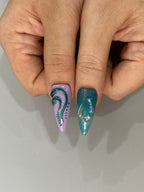 Handmade Pastel Y2K 3D Press-On Nails | Kawaii Jelly Stiletto Nails | Fairycore Chrome Nail Set