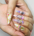 Handmade Kawaii Cartoon Press-On Nails | 3D Jelly Cat & Puppy Stiletto Nails | Cute Fairycore Nail Set